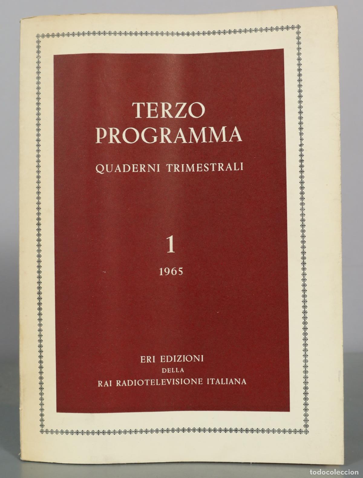 Libros de segunda mano: Terzo Programma - Quaderni Trimestrali - ERI Edizioni. 1 1965