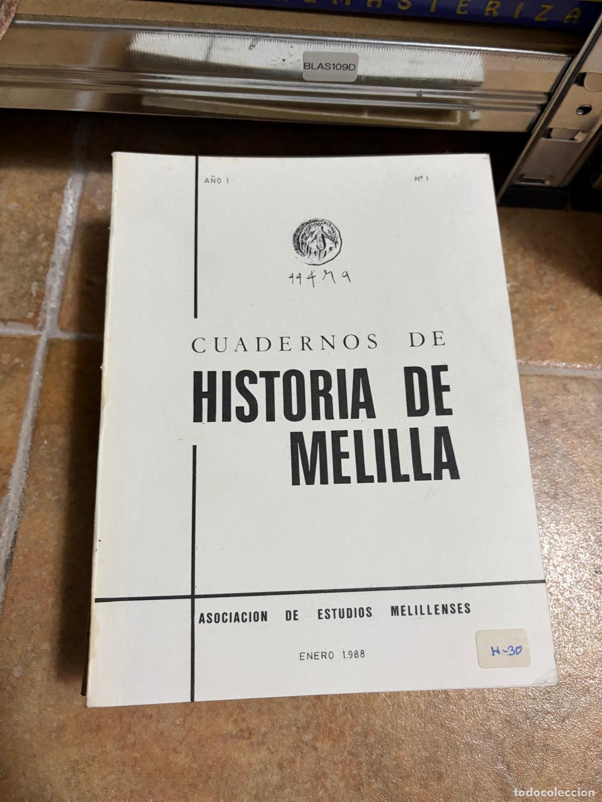 Libros de segunda mano: BLAS109D Cuadernos de Historia de Melilla, a&ntilde;o 1, n.&ordm; 1, enero de 1988