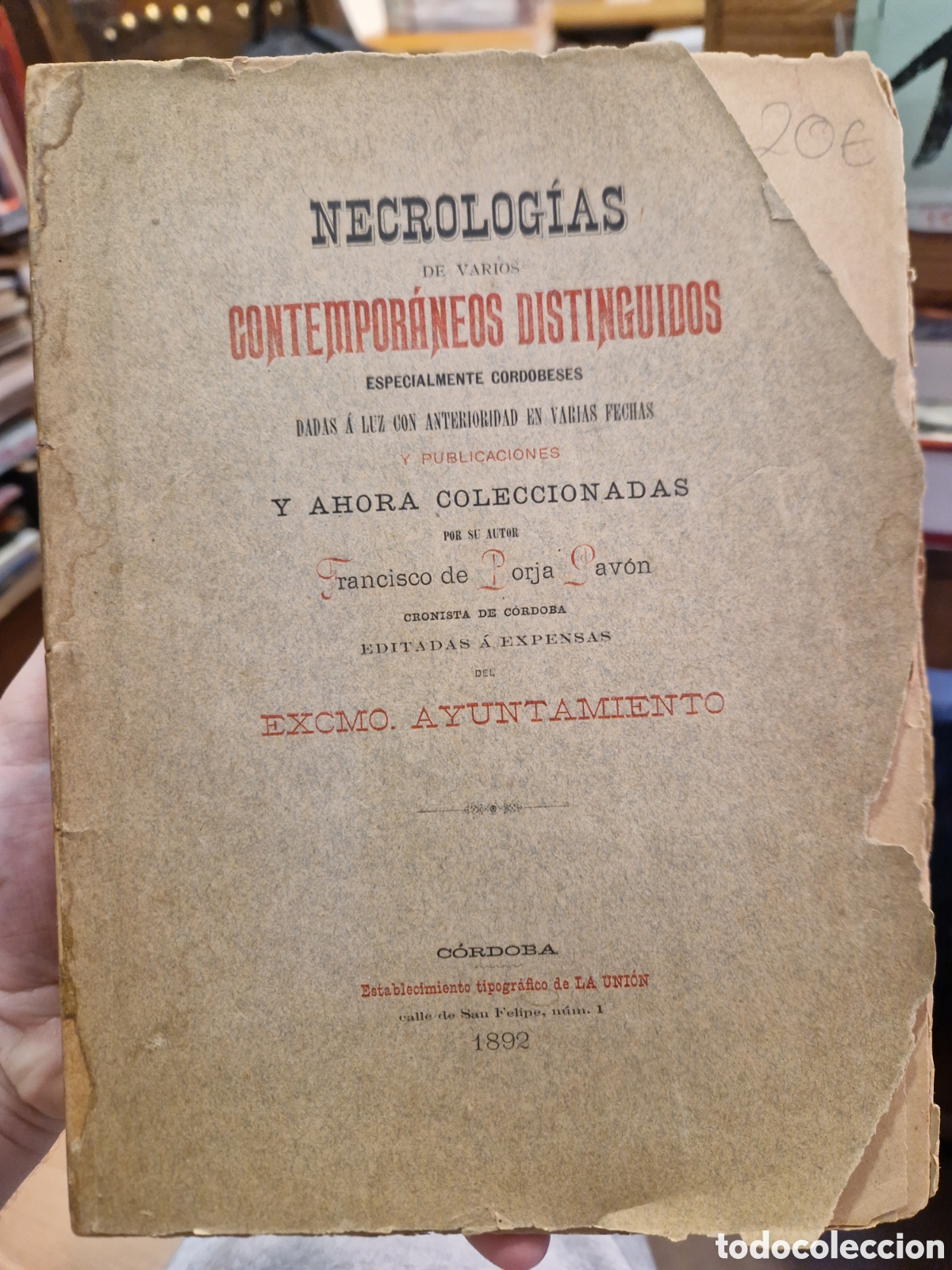 Livros em segunda m&atilde;o: BORJA PAV&Oacute;N, Francisco. Necrolog&iacute;as de varios contempor&aacute;neos distinguidos