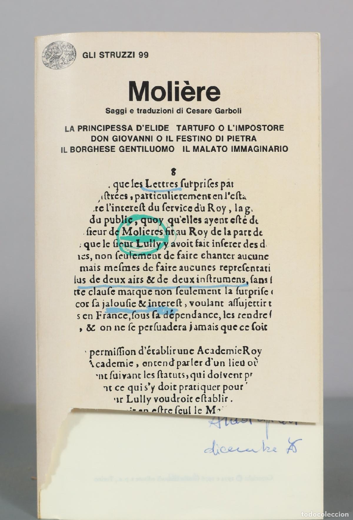 Libros de segunda mano: Moli&egrave;re - Cesare Garboli - Einaudi - Foto 1