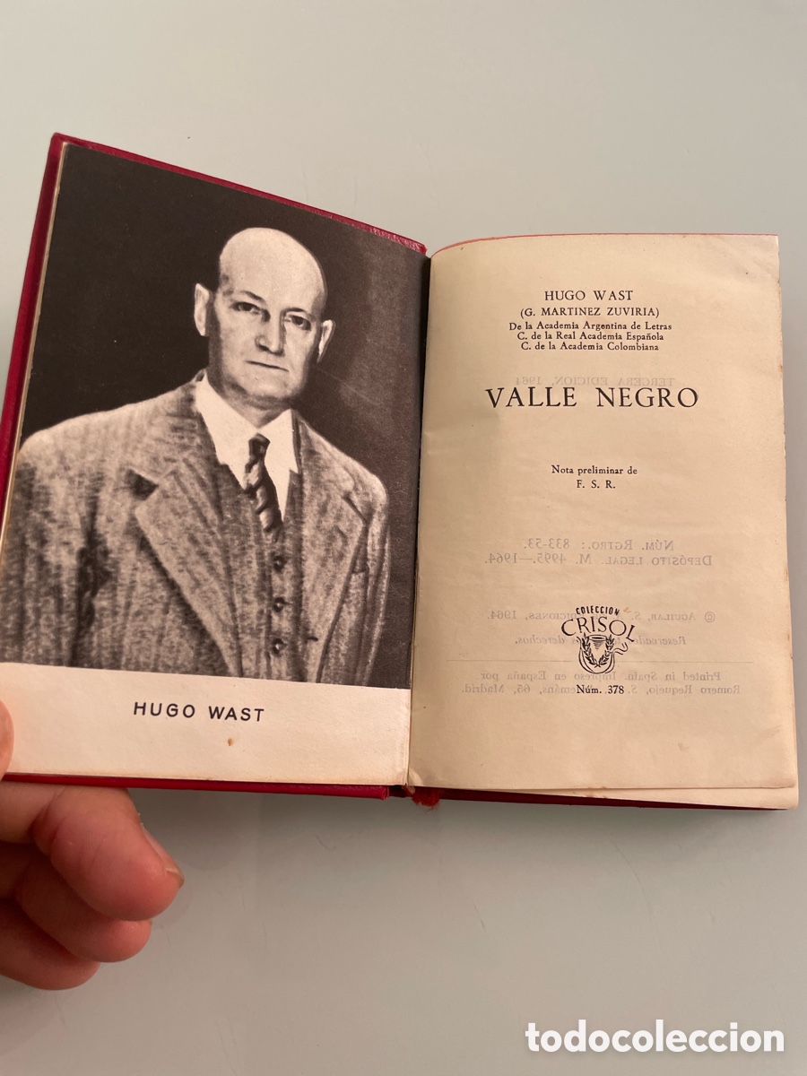 Libros de segunda mano: Hugo Wast. Valle Negro, Aguilar Crisol 378, 3&ordf; ed. 1964
