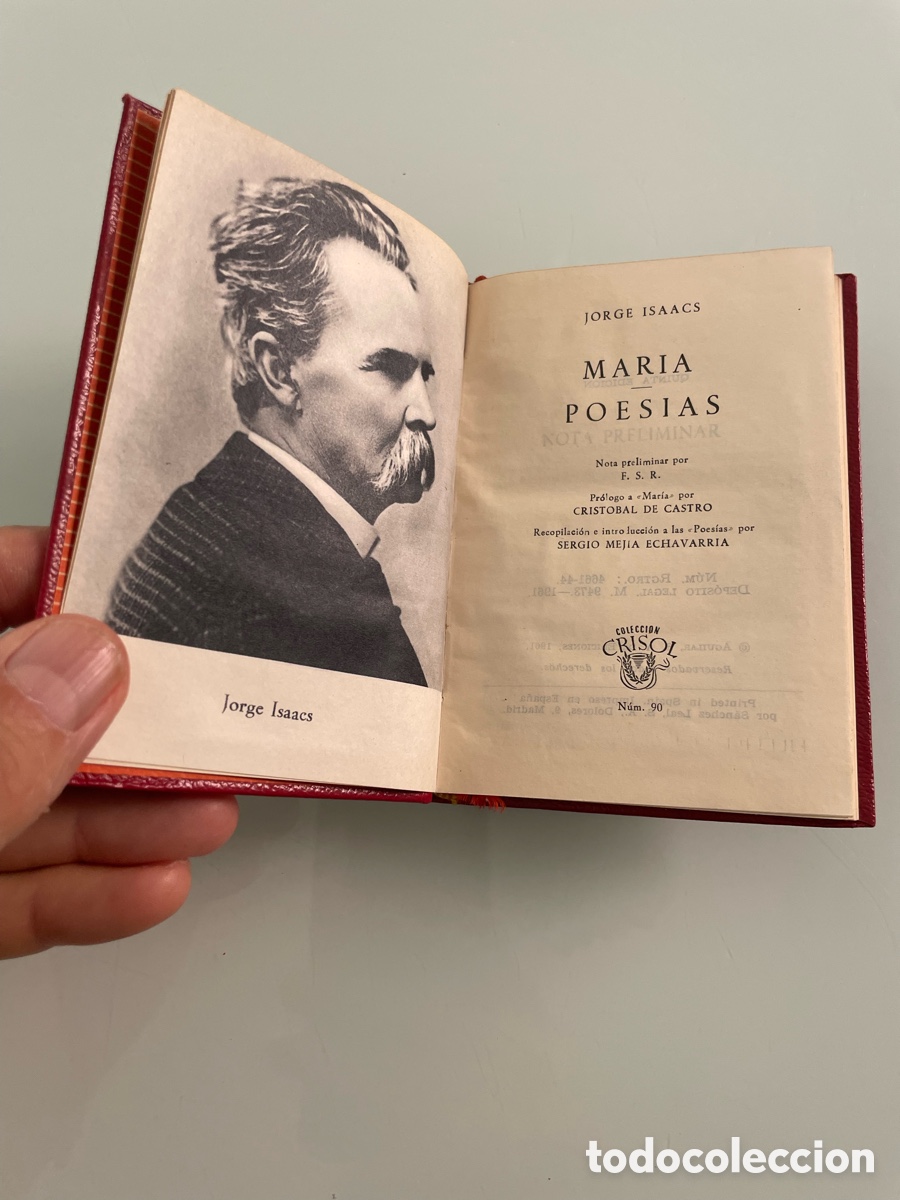 Libros de segunda mano: Jorge Isaacs. Maria - Poes&iacute;as. Aguilar Crisol 90. 5&ordf; ed 1961