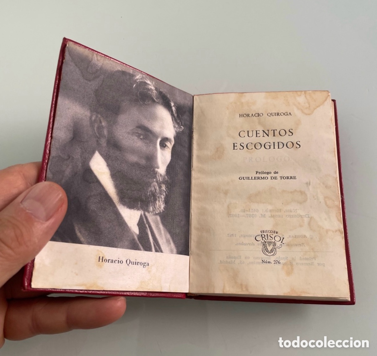 Second hand books: Horacio Quiroga. Cuentos Escogidos. Aguilar Crisol 276 3&ordf; ed. 1962