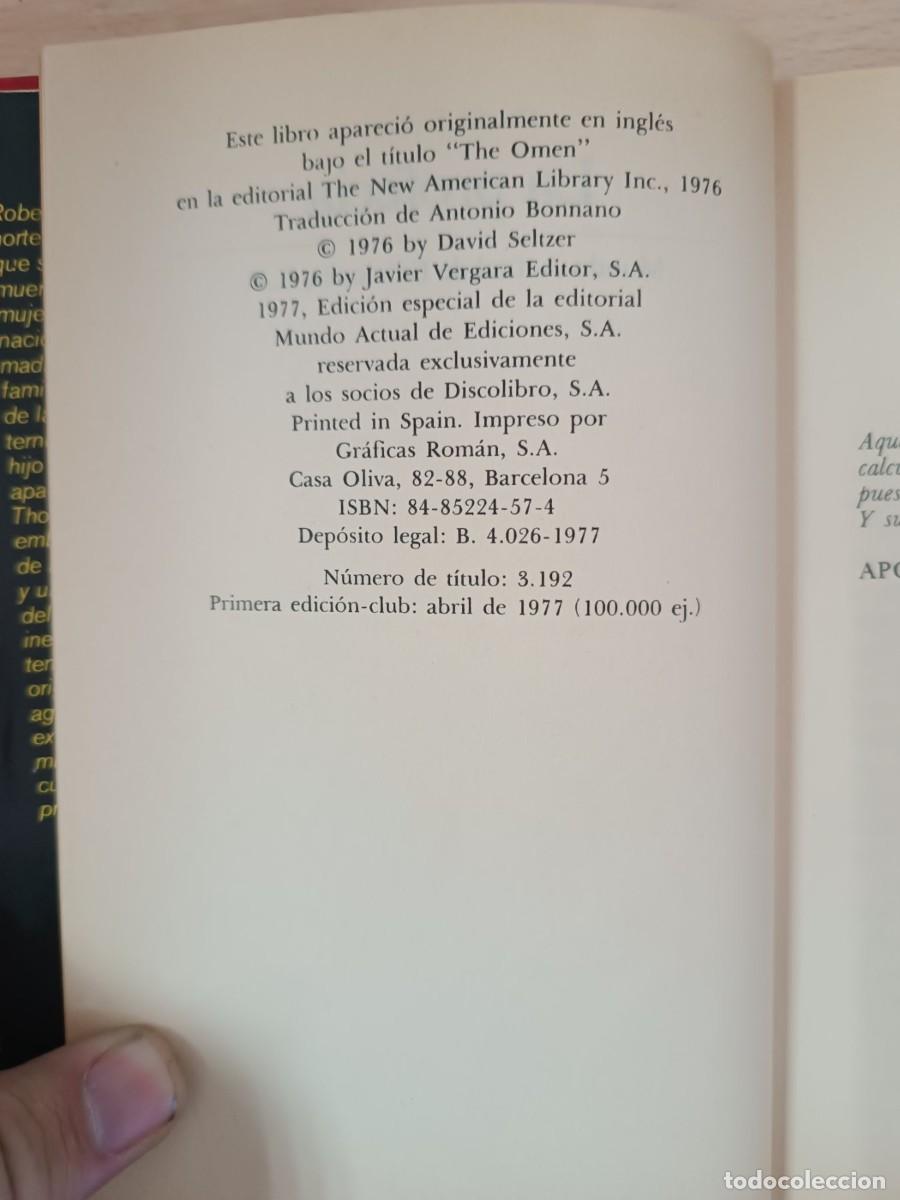 Libros de segunda mano: La profec&iacute;a David Seltzer - Foto 2