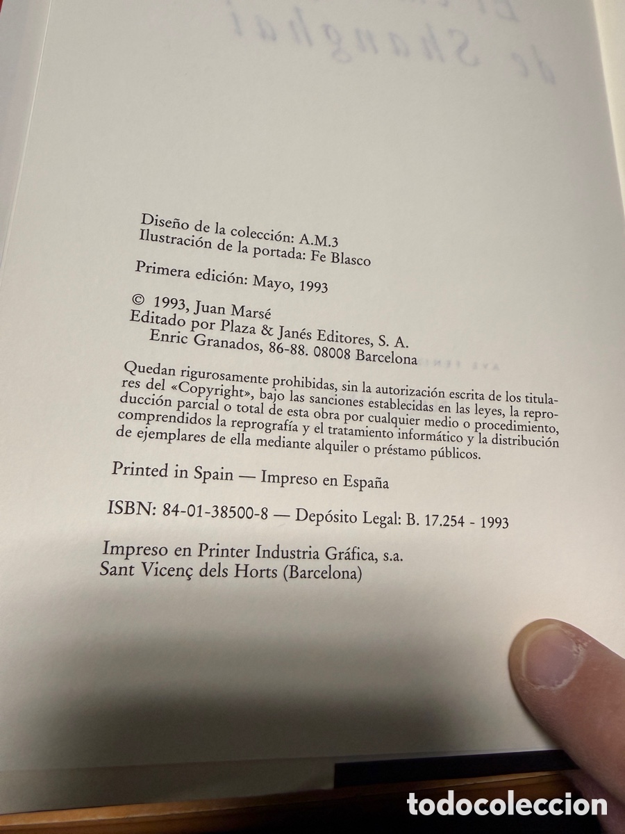 Libros de segunda mano: Juan Mars&eacute; - El Embrujo de Shanghai - Foto 3