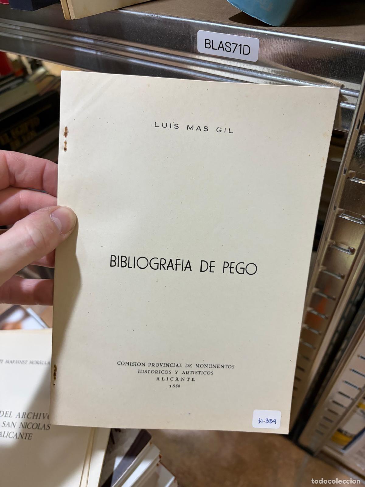 Libros de segunda mano: BLAS71D Luis Mas Gil Bibliograf&iacute;a de Pego