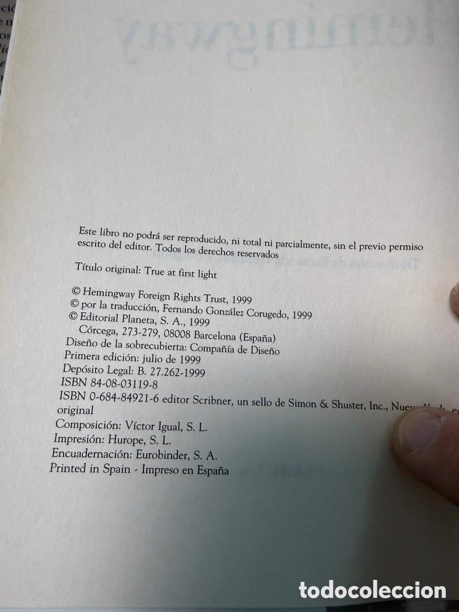 Libros de segunda mano: Ernest Hemingway - Al Romper El Alba - Foto 3