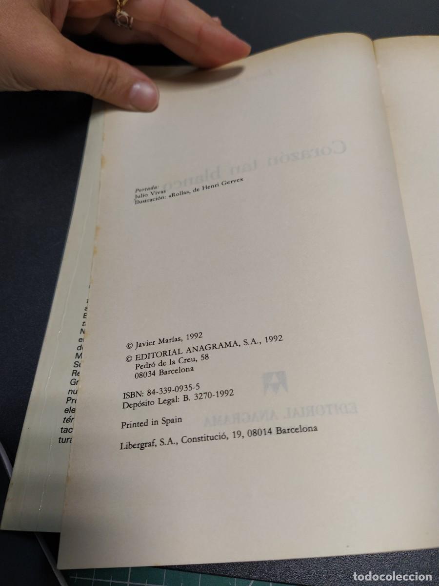 Libros de segunda mano: Javier Mar&iacute;as - Coraz&oacute;n tan blanco - Foto 3
