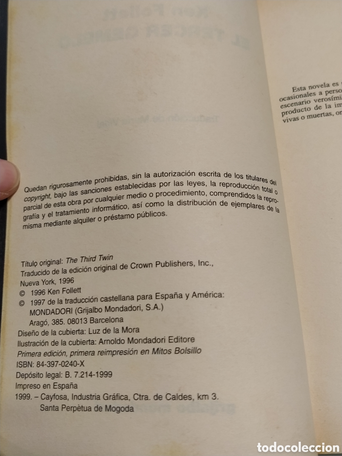 Libros de segunda mano: Ken Follett - El tercer gemelo - Foto 3