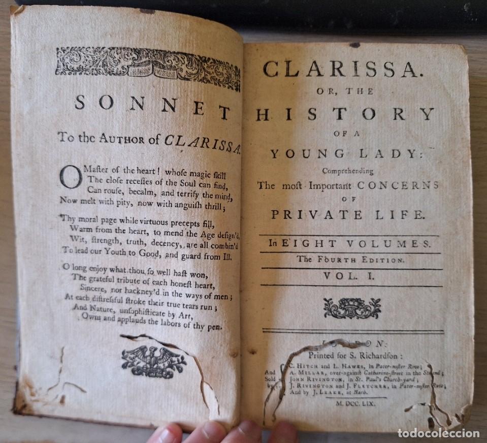 Libros de segunda mano: CLARISSA OR, THE HISTORY OF A YOUNG LADY: COMPREHENDING THE MOFT IMPORTANT CONCERNS OF PRIVATE LIFE.