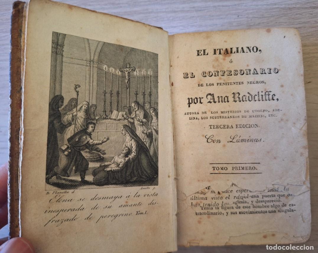 Libros de segunda mano: EL ITALIANO O EL CONFESIONARIO DE LOS PENITENTES NEGROS. TOMO PRIMERO. - RADCLIFFE, Ana.