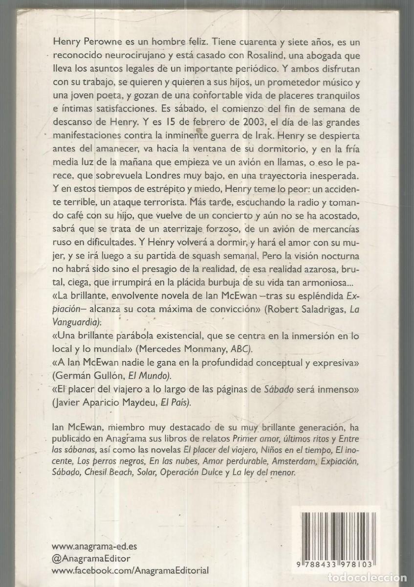 Libros de segunda mano: IAN McEWAN. SABADO. ANAGRAMA - Foto 2