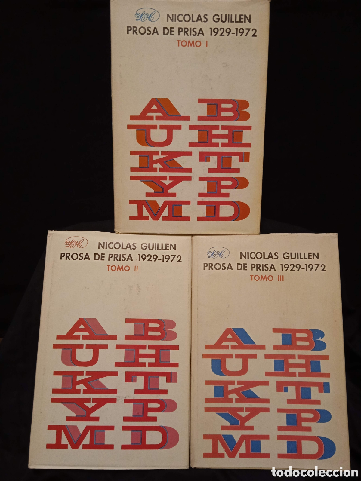 Libros de segunda mano: PROSA DE PRISA 1929-1972 (3VOL) - NICOL&Aacute;S GUILL&Eacute;N - INSTITUTO CUBANO DEL LIBRO 1976 #9803