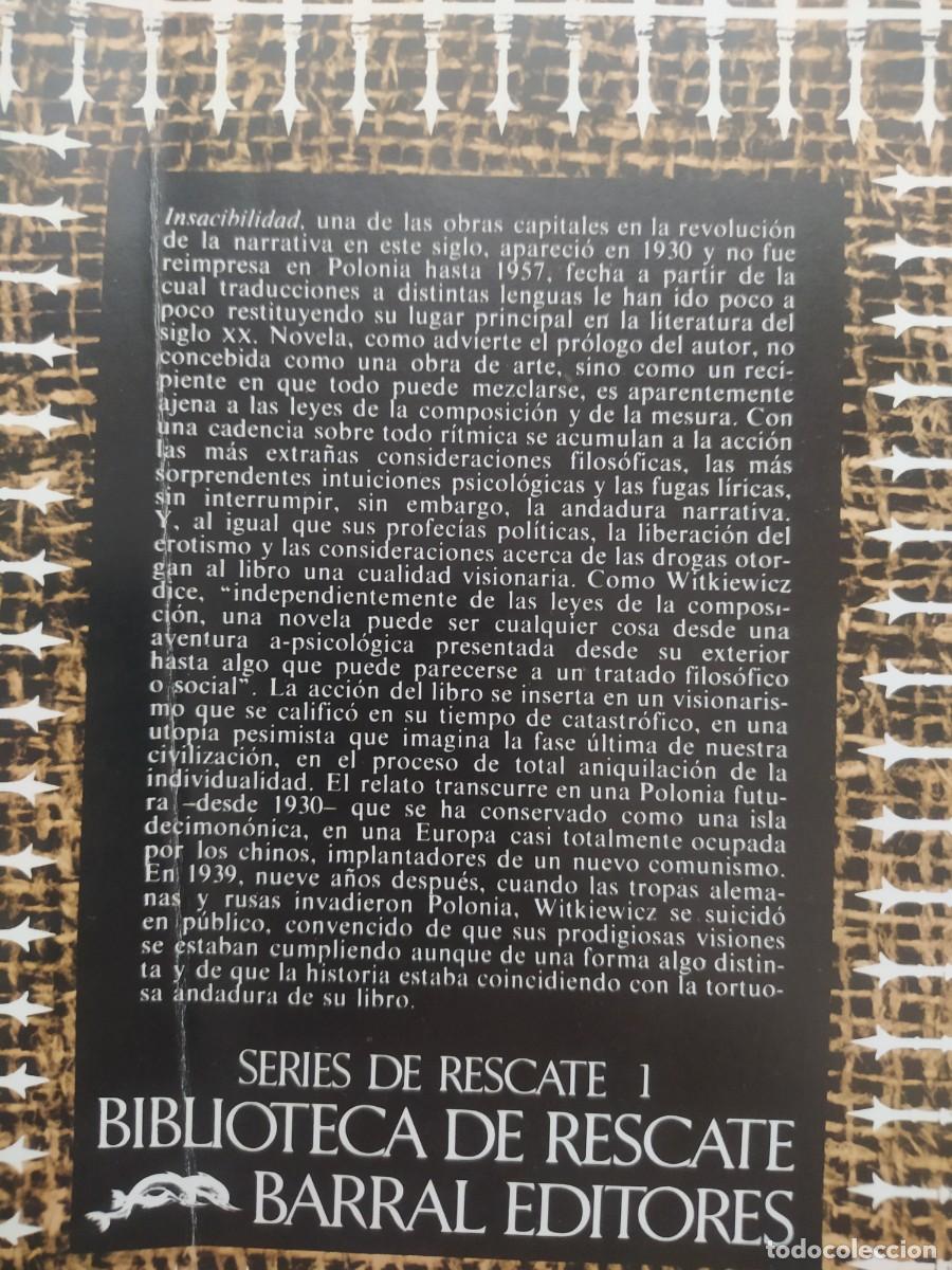 Libros de segunda mano: Insaciabilidad. Stanislaw Ignacy Witkiewicz - Foto 4