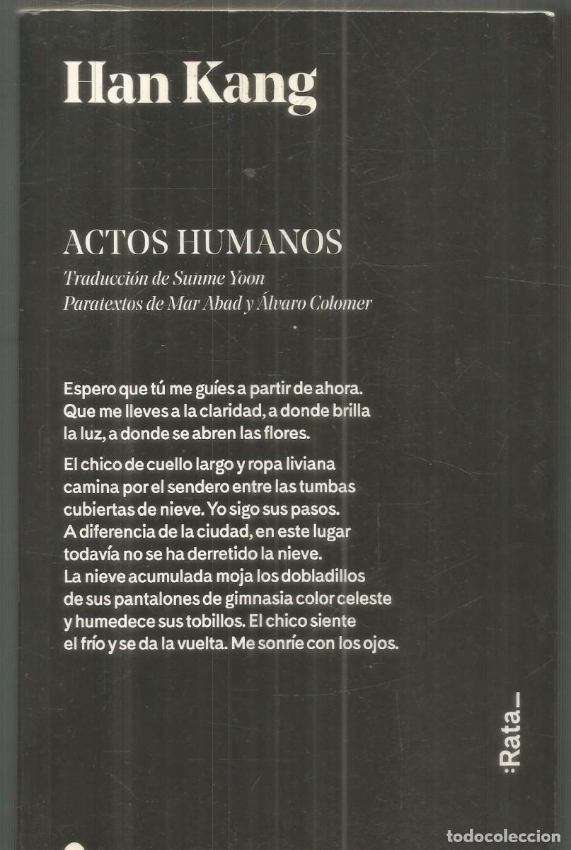 Libros de segunda mano: HAN KANG. ACTOS HUMANOS. RATA