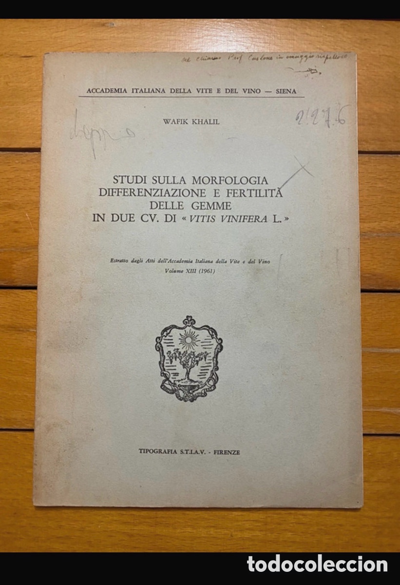 Libros de segunda mano: studi sulla morfologia differenziazione e fertilit&agrave; delle gemme - wafik khalil - 1961
