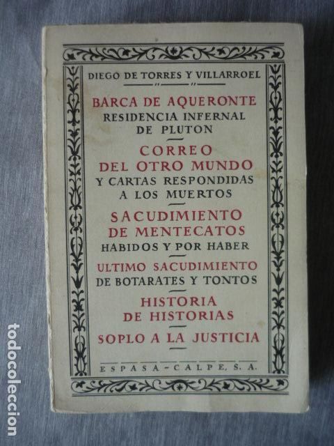 Libros de segunda mano: DIEGO DE TORRES VILLARROEL VARIAS OBRAS ESPASA CALPE