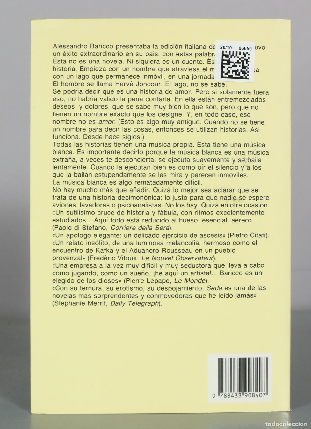 Libros de segunda mano: Seda - Alessandro Baricco - Anagrama - Foto 2