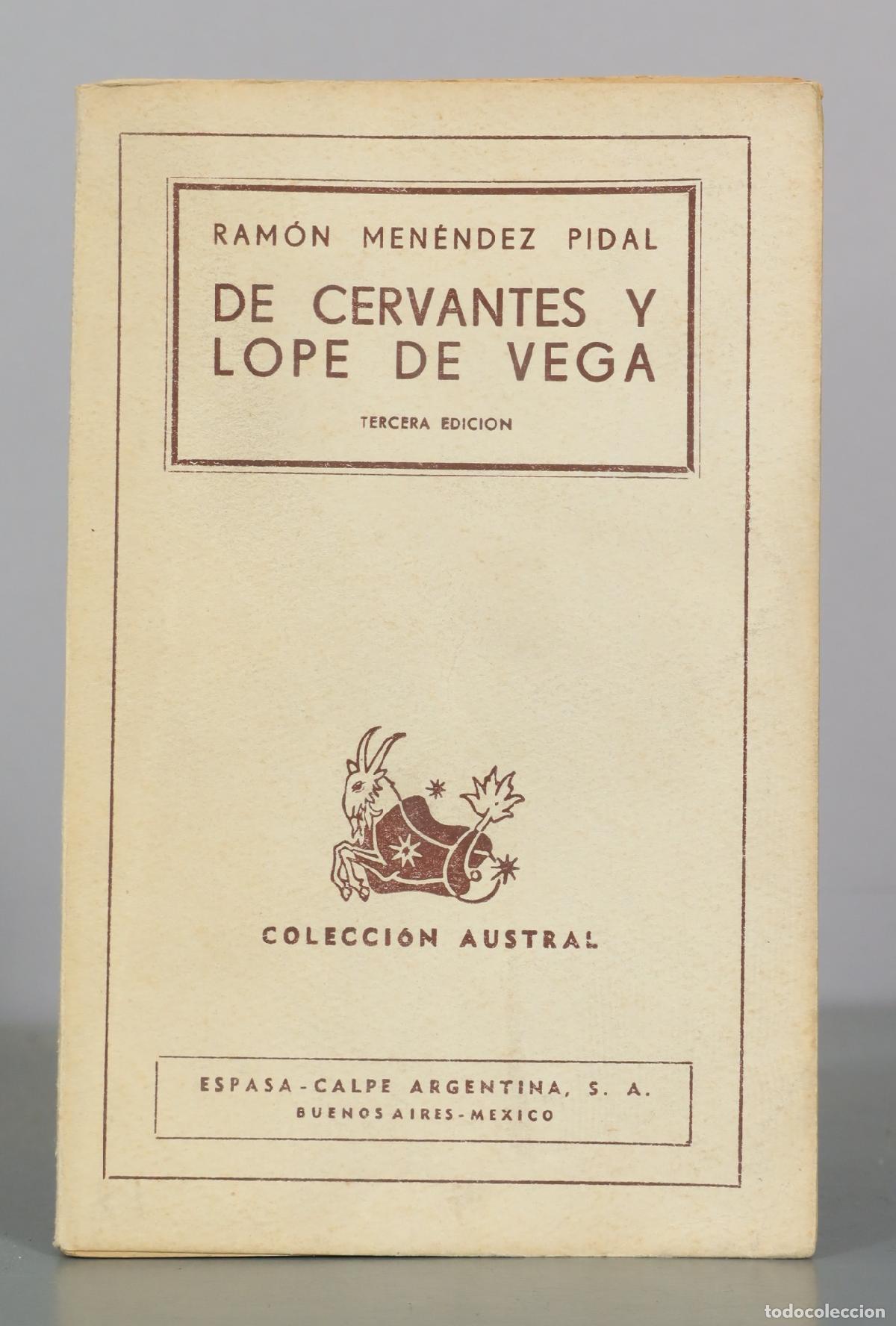 Libros de segunda mano: De Cervantes y Lope de Vega - Ram&oacute;n Men&eacute;ndez Pidal - Espasa Calpe