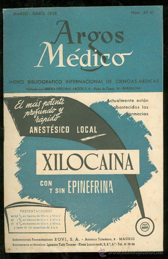Second hand books: ARGOS MEDICOS. 1958. N&ordm; 40-41. INDICE BIBLIOGRAFICO INTERNACIONAL DE CIENCIAS MEDICAS.