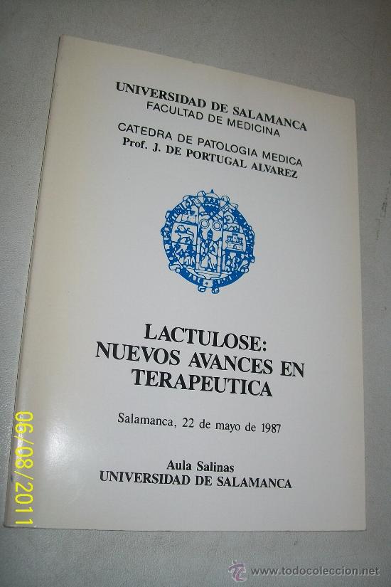 Second hand books: LACTULOSE:NUEVOS AVANCES EN TERAPEUTICA,SALAMANANCA, 22 DE MAYO DE 1987-PROF. J. DE PORTUGAL &Aacute;LVAREZ
