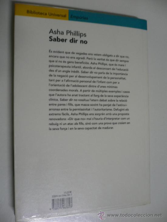 Libros de segunda mano: SABER DIR NO DE ASHA PHILLIPS EN CATAL&Aacute;N - Foto 2