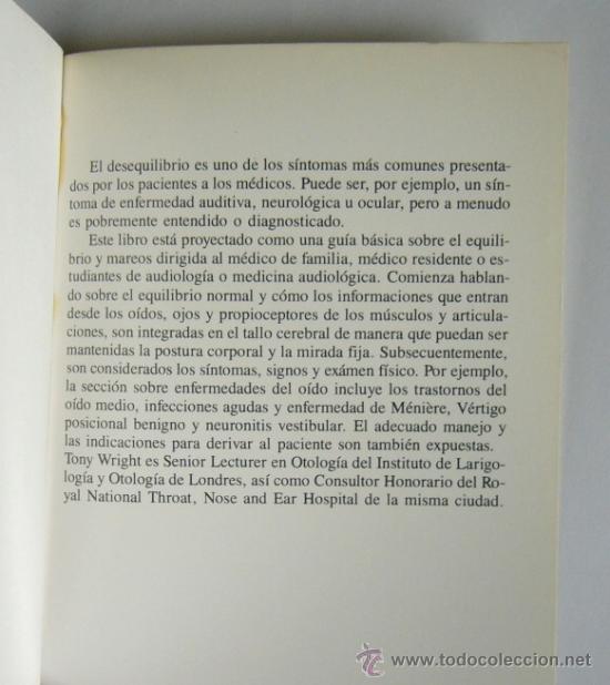 Libros de segunda mano: VERTIGO - GUIA DE LOS TRASTORNOS DEL EQUILIBRIO - TONY WRIGHT - Foto 2