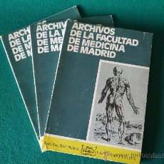 Libros de segunda mano: ARCHIVOS DE LA FACULTAD DE MEDICINA DE MADRID. Lote 34348423