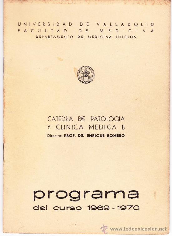Libros de segunda mano: PROGRAMA 1969 1970 CATEDRA DE PATOLOGIA Y CLINICA MEDICA B