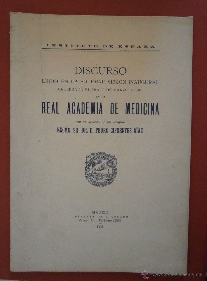 Libri di seconda mano: (Medicina. Calculos Renales). Real Academia de Medicina. Discurso de D. Pedro Cifuentes