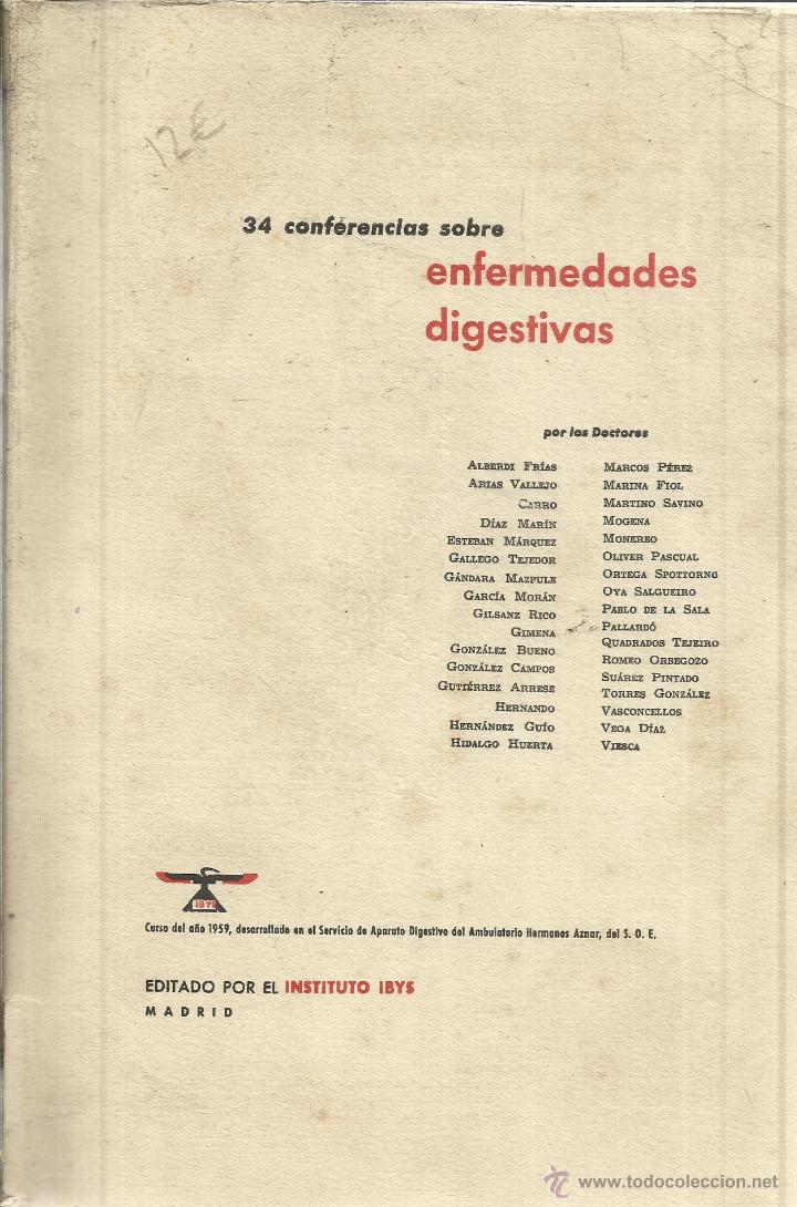 Libri di seconda mano: ENFERMEDADES DIGESTIVAS. EDITADO POR EL INSTITUTO IBYS. MADRID. 1959