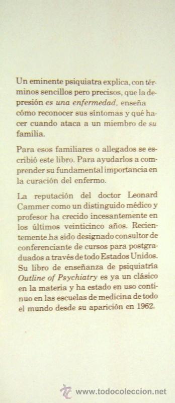 Libros de segunda mano: SALGAMOS DE LA DEPRESION - Dr. LONARD CAMMER - Foto 4