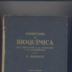 Libros de segunda mano: COMPENDIO DE BIOQUIMICA- P. RONDONI- 1935. Lote 44748556