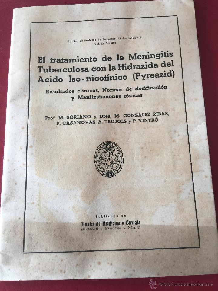Second hand books: El tratamiento de la meningitis tuberculosa. Pyreazid, 1952 Anales de Medicina y Cirugia