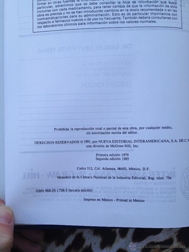 Libros de segunda mano: OTORRINOLARINGOLOGIA PEDI&Aacute;TRICA (SAMUEL LEVY) - Foto 2