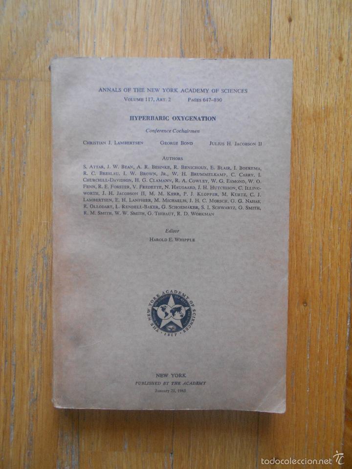 Libros de segunda mano: HYPERBARIC OXYGENATION, Harold E, Whipple EN INGLES - Foto 1