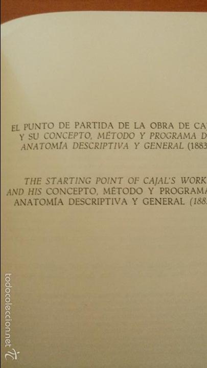 Libros de segunda mano: CAJAL CONCEPTO, M&Eacute;TODO Y PROGRAMA DE ANATOM&Iacute;A DESCRIPTIVA Y GENERAL  VALENCIA 1978 FACS&Iacute;MIL - Foto 3