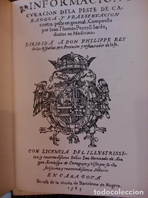 Libros de segunda mano: INFORMACI&Oacute;N Y CURACI&Oacute;N DE LA PESTE DE ZARAGOZA Y PRAESERVACI&Oacute;N CONTRA LA PESTE GENERAL (Facs&iacute;mil)