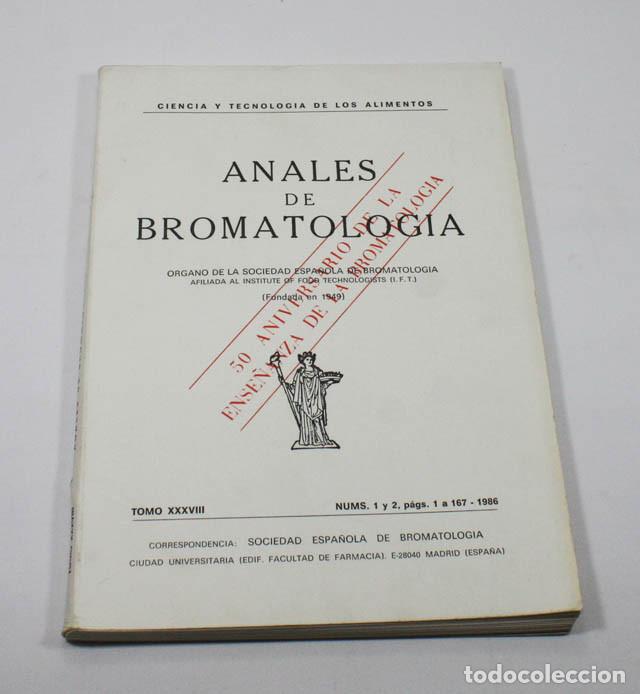 Gebrauchte B&uuml;cher: ANALES DE BROMATOLOGIA TOMO XXXVIII NUM 1 Y 2, ORGANO DE LA SOCIEDAD ESPA&Ntilde;OLA DIC 1986 167 PAG