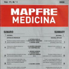 Libros de segunda mano: REVISTA MAPFRE MEDICINA. VOL 17 Nº 1 2006 INVESTIGACION CIENTIFICO-MEDICA ESPAÑOL INGLES. ORIGINALES