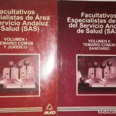 Libros de segunda mano: FACULTATIVOS ESPECIALISTAS DE AREA DEL SERVICIO ANDALUZ DE SALUD SAS 2 TOMOS MAD 1 ED 1998 EC TM. Lote 83962660