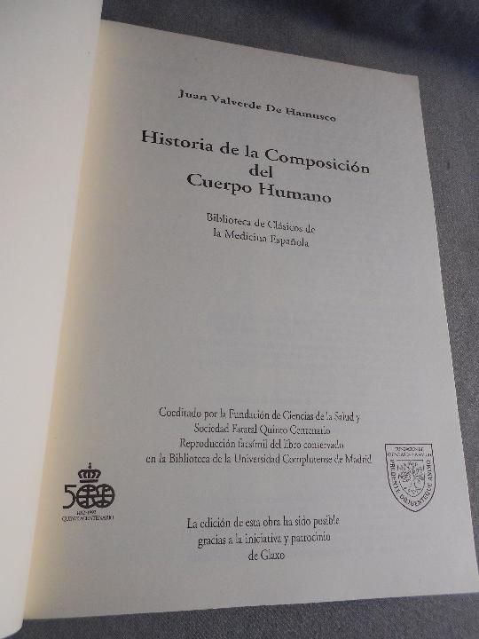 Libros de segunda mano: HISTORIA DE LA COMPOSICION DEL CUERPO HUMANO - Foto 2
