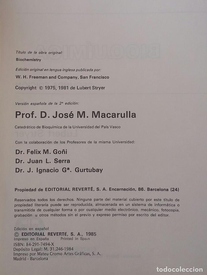 Libros de segunda mano: Bioqu&iacute;mica L. Stryer - Foto 2