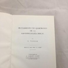 Libros de segunda mano: TRATAMIENTO NO QUIRÚRGICO DE LA ESPONDILOPATÍA DISCAL TROISIER TRAD. JORNET CASES 1966 BUEN ESTADO