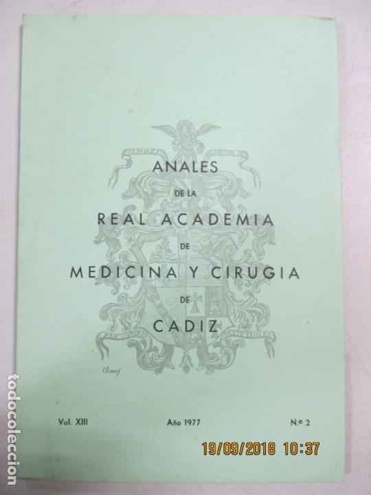 Second hand books: ANALES DE LA REAL ACADEMIA DE MEDICINA Y CIRUG&Iacute;A DE C&Aacute;DIZ. VOL XIII. A&Ntilde;O 1977. N&ordm; 2