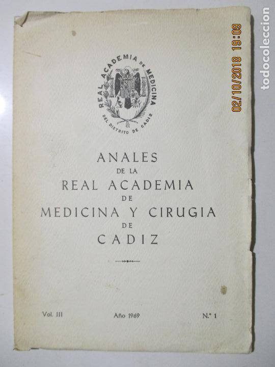 Libri di seconda mano: ANALES DE LA REAL ACADEMIA DE MEDICINA Y CIRUG&Iacute;A DE C&Aacute;DIZ. 1969. N&ordm; 1.