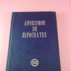 Libros de segunda mano: LIBRO-AFORISMOS DE HIPOCRATES-ELMU-1969-PERFECTO ESTADO-128 PÁGINAS-VER FOTOS. Lote 137955270