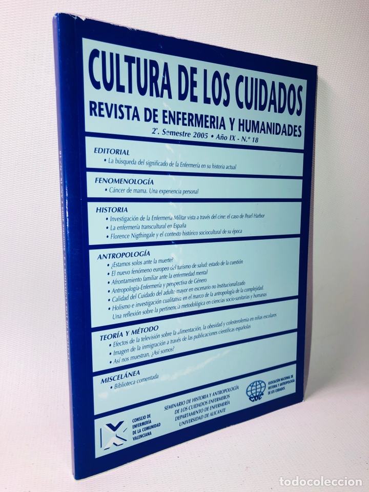 Libros de segunda mano: CULTURA DE LOS CUIDADOS &middot; ENFERMERIA Y HUMANIDADES &middot; N&ordm; 18