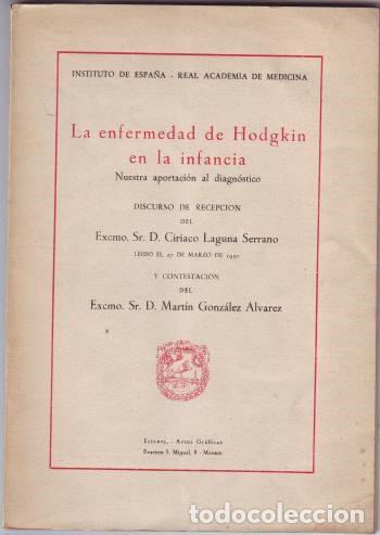 Libros de segunda mano: LAGUNA SERRANO, Ciriaco:  LA ENFERMEDAD DE HODGKIN EN LA INFANCIA.