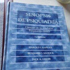 Libros de segunda mano: SINOPSIS DE PSIQUIATRIA, DE HAROLD KAPLAN Y OTROS. PANAMERICANA, 1996 (7ª ED). Lote 136306222